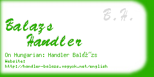 balazs handler business card